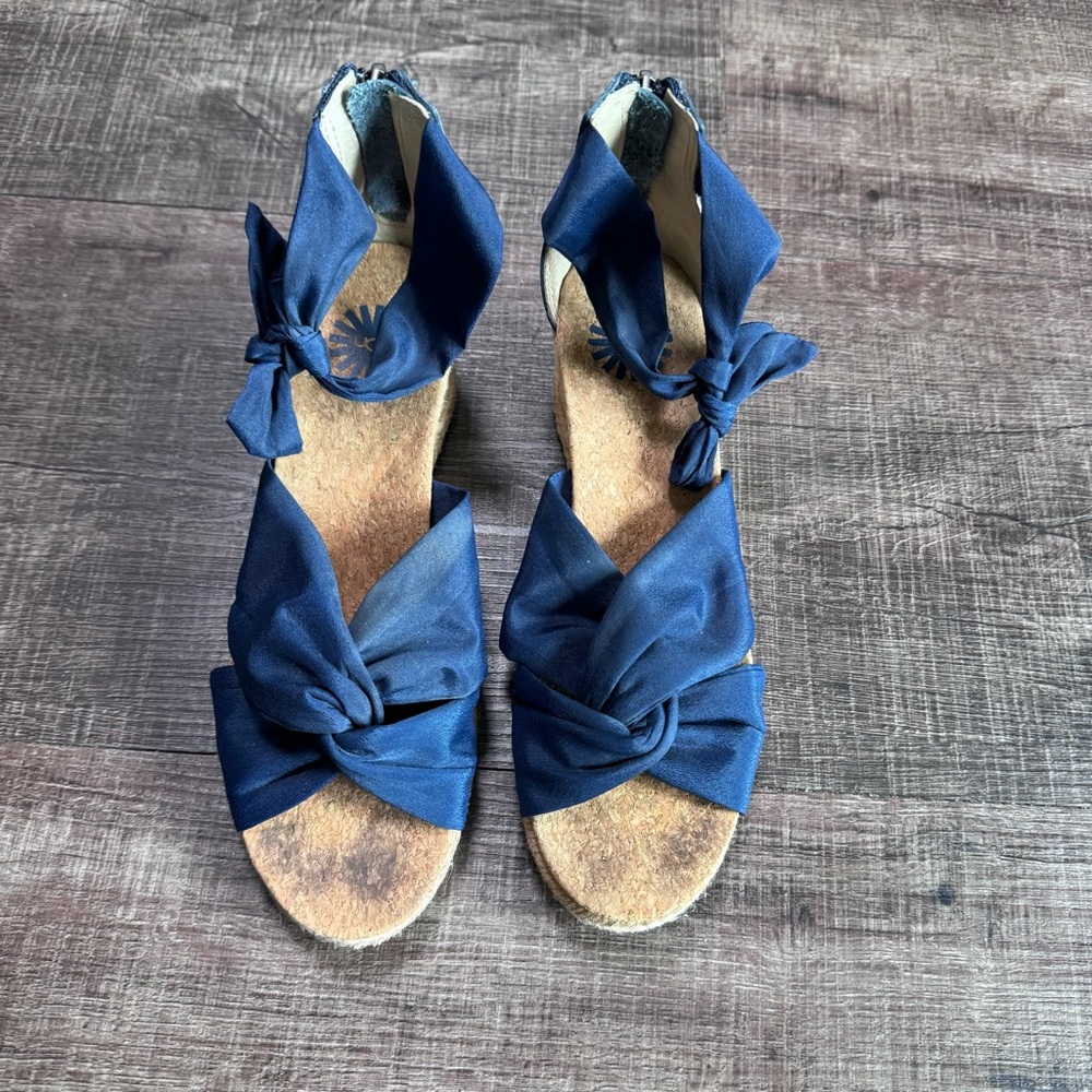 UGG Navy Women's Sandals with Knotted Design